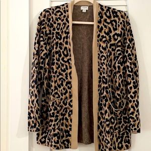 J. Crew leopard open cardigan